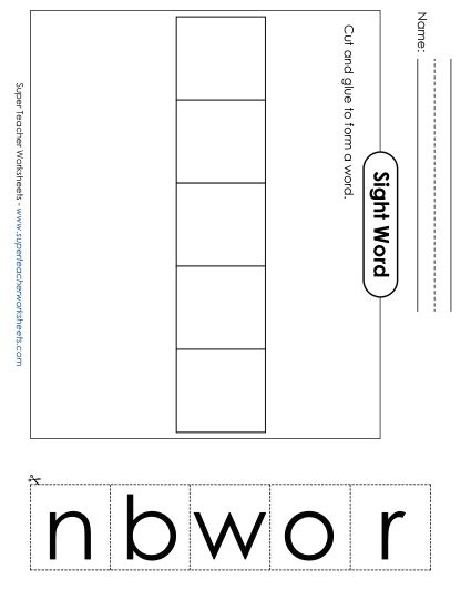 Large Cut-and-Glue: Brown (Printable PDF Worksheet)