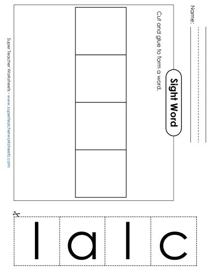Large Cut-and-Glue: Call (Printable PDF Worksheet)