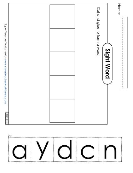 Large Cut-and-Glue: Candy (Printable PDF Worksheet)