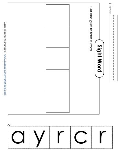 Large Cut-and-Glue: Carry (Printable PDF Worksheet)
