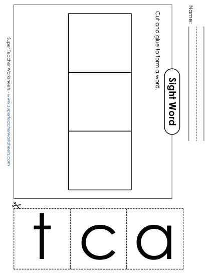 Large Cut-and-Glue: Cat (Printable PDF Worksheet)