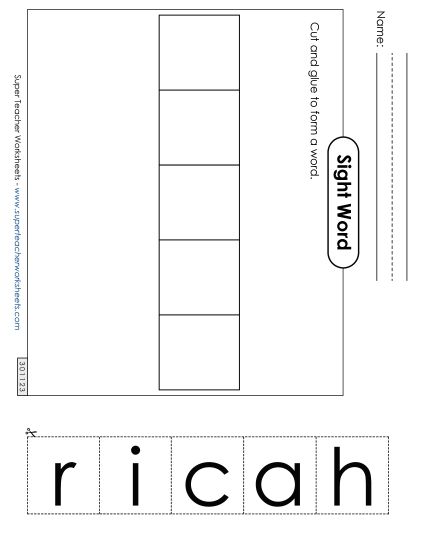Large Cut-and-Glue: Chair (Printable PDF Worksheet)