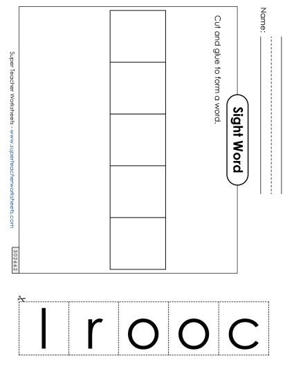 Large Cut-and-Glue: Color (Printable PDF Worksheet)