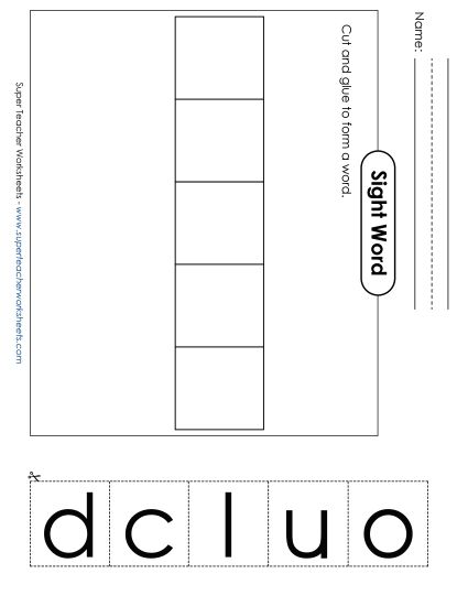 Large Cut-and-Glue: Could (Printable PDF Worksheet)