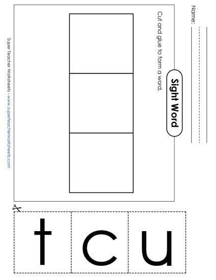 Large Cut-and-Glue: Cut (Printable PDF Worksheet)