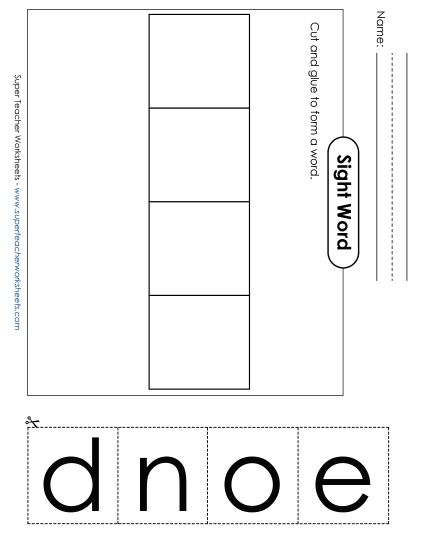 Large Cut-and-Glue: Done (Printable PDF Worksheet)