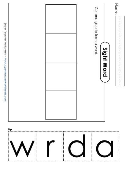 Large Cut-and-Glue: Draw (Printable PDF Worksheet)