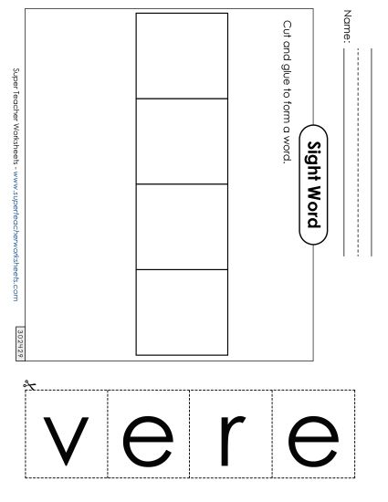 Large Cut-and-Glue: Ever (Printable PDF Worksheet)