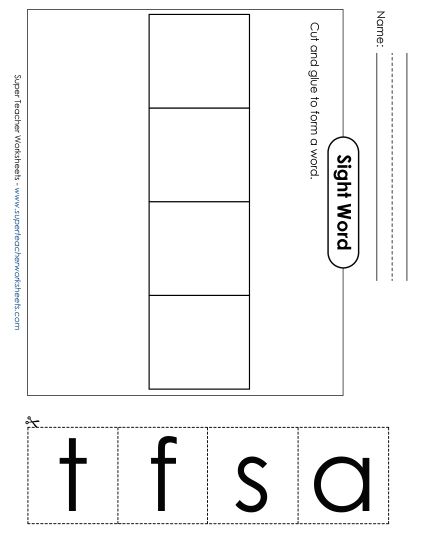 Large Cut-and-Glue: Fast (Printable PDF Worksheet)
