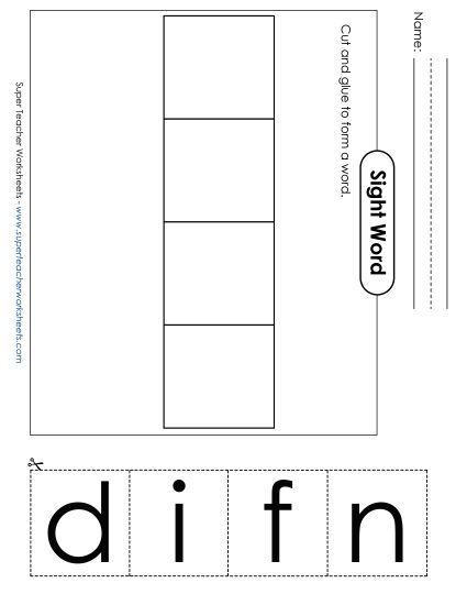Large Cut-and-Glue: Find (Printable PDF Worksheet)