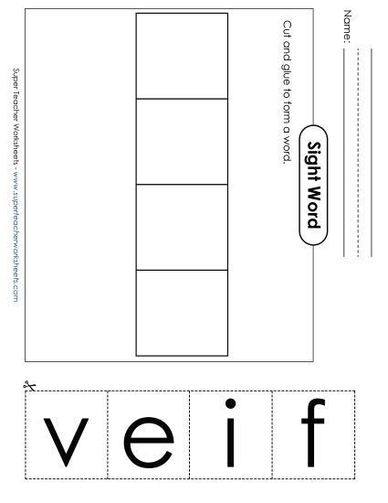 Large Cut-and-Glue: Five (Printable PDF Worksheet)