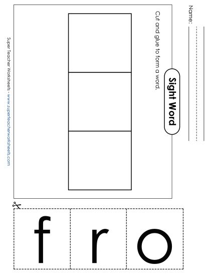 Large Cut-and-Glue: For (Printable PDF Worksheet)