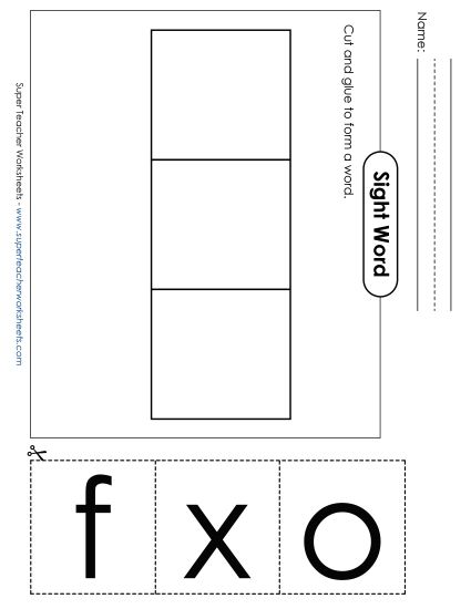 Large Cut-and-Glue: Fox (Printable PDF Worksheet)