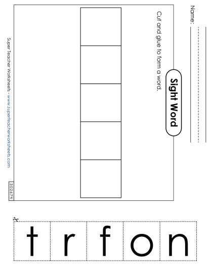 Large Cut-and-Glue: Front (Printable PDF Worksheet)