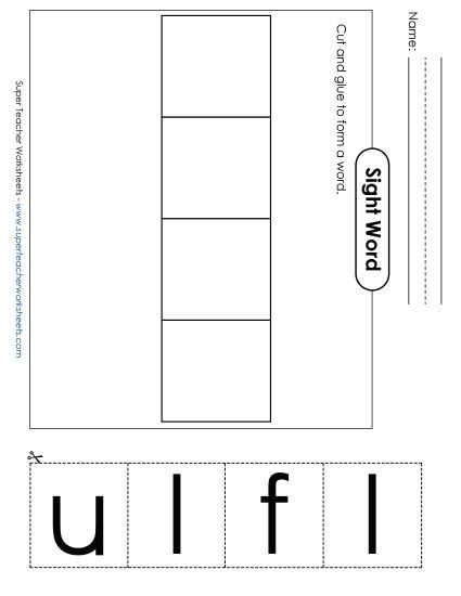 Large Cut-and-Glue: Full (Printable PDF Worksheet)