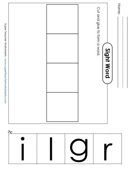 Large Cut-and-Glue: Girl (Printable PDF Worksheet)