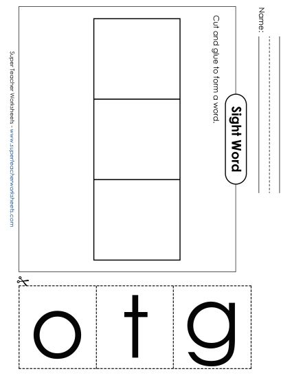Large Cut-and-Glue: Got (Printable PDF Worksheet)