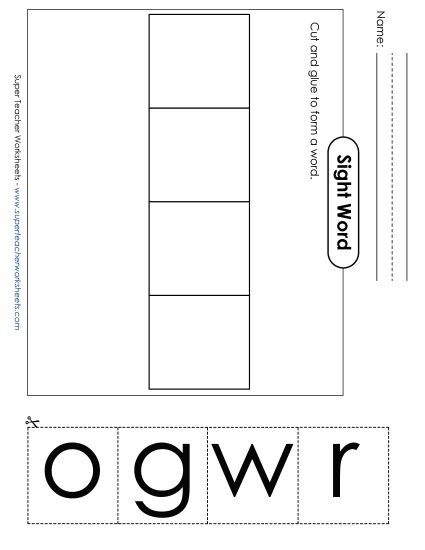 Large Cut-and-Glue: Grow (Printable PDF Worksheet)