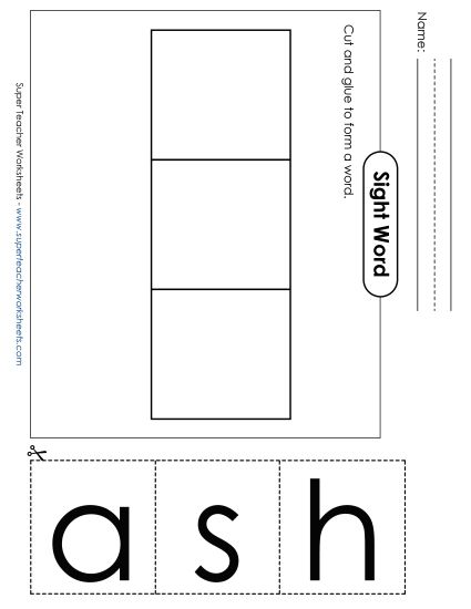Large Cut-and-Glue: Has (Printable PDF Worksheet)