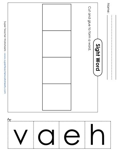 Large Cut-and-Glue: Have (Printable PDF Worksheet)