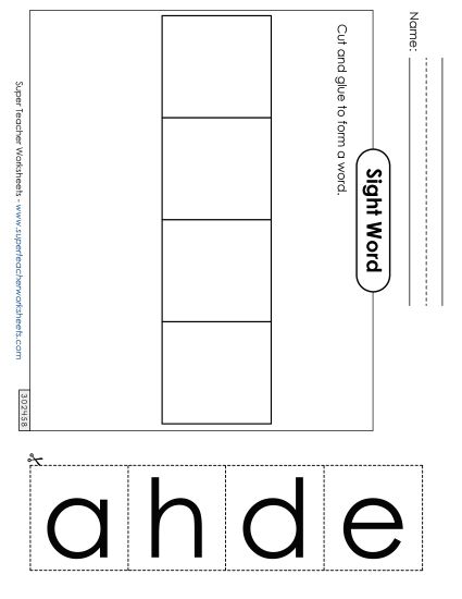 Large Cut-and-Glue: Head (Printable PDF Worksheet)
