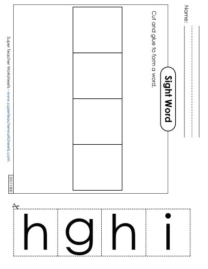 Large Cut-and-Glue: High (Printable PDF Worksheet)