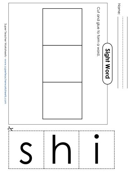 Large Cut-and-Glue: His (Printable PDF Worksheet)