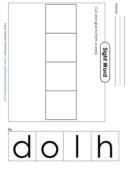 Large Cut-and-Glue: Hold (Printable PDF Worksheet)