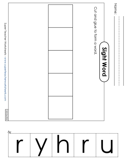 Large Cut-and-Glue: Hurry (Printable PDF Worksheet)