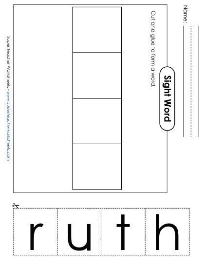 Large Cut-and-Glue: Hurt (Printable PDF Worksheet)
