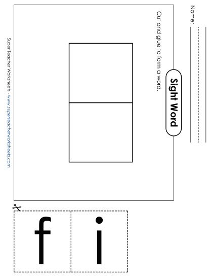 Large Cut-and-Glue: If (Printable PDF Worksheet)