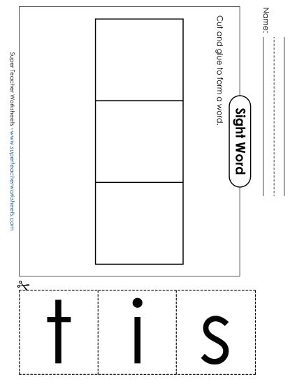 Large Cut-and-Glue: Its (Printable PDF Worksheet)