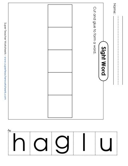 Large Cut-and-Glue: Laugh (Printable PDF Worksheet)