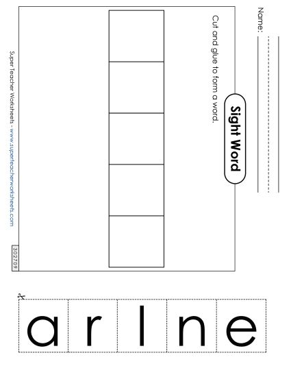 Large Cut-and-Glue: Learn (Printable PDF Worksheet)