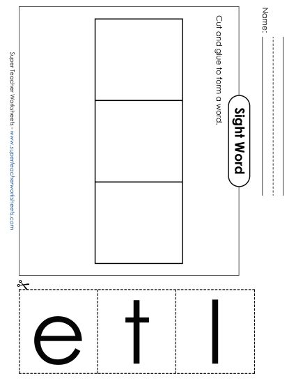 Large Cut-and-Glue: Let (Printable PDF Worksheet)