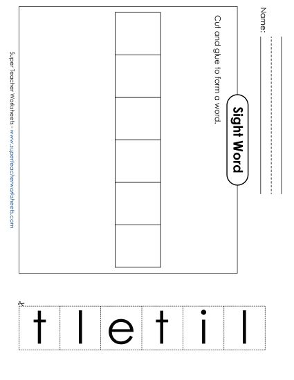 Large Cut-and-Glue: Little (Printable PDF Worksheet)