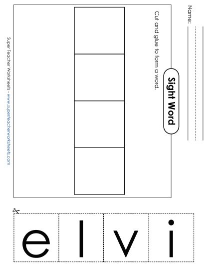 Large Cut-and-Glue: Live (Printable PDF Worksheet)