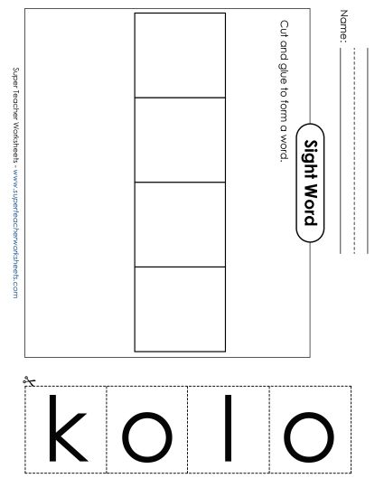 Large Cut-and-Glue: Look (Printable PDF Worksheet)