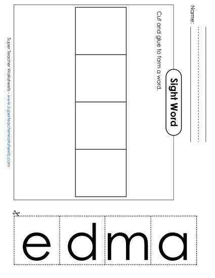 Large Cut-and-Glue: Made (Printable PDF Worksheet)