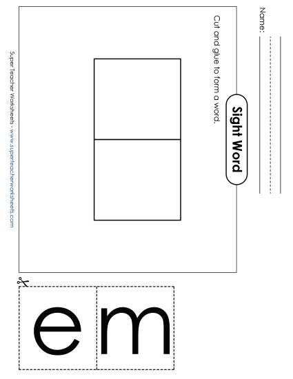 Large Cut-and-Glue: Me (Printable PDF Worksheet)