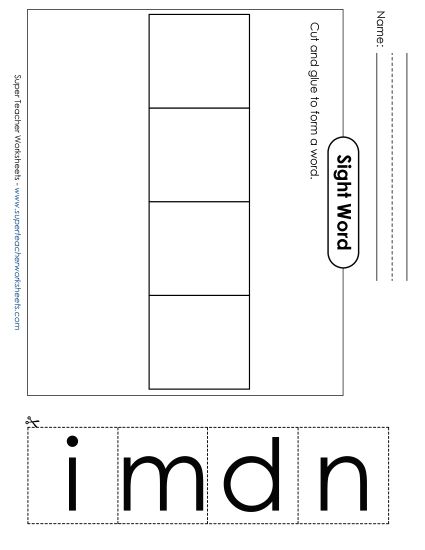 Large Cut-and-Glue: Mind (Printable PDF Worksheet)
