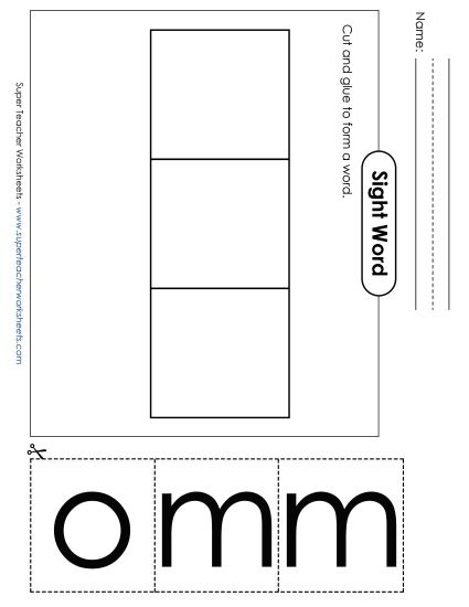 Large Cut-and-Glue: Mom (Printable PDF Worksheet)