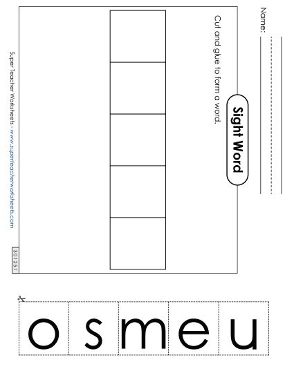 Large Cut-and-Glue: Mouse (Printable PDF Worksheet)