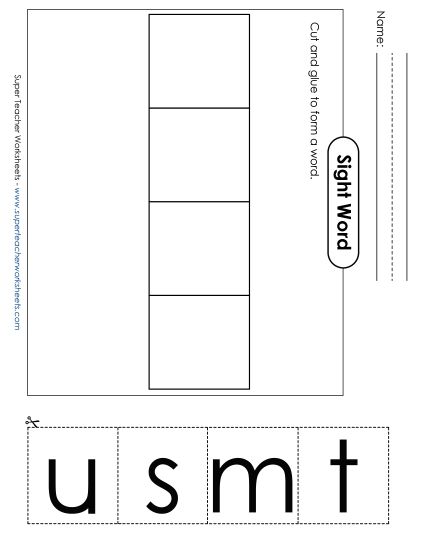 Large Cut-and-Glue: Must (Printable PDF Worksheet)