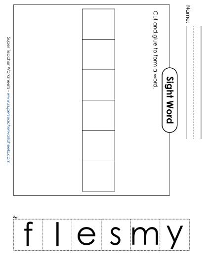 Large Cut-and-Glue: Myself (Printable PDF Worksheet)