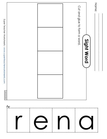 Large Cut-and-Glue: Near (Printable PDF Worksheet)