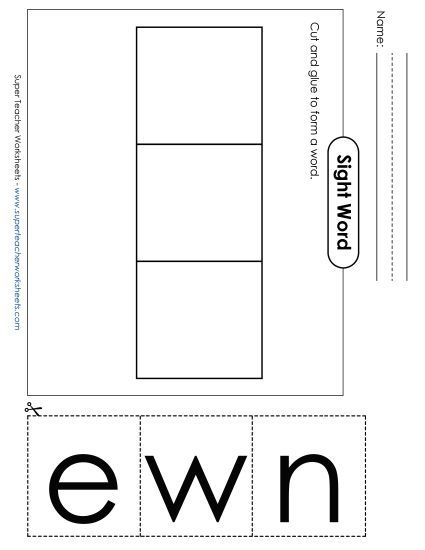 Large Cut-and-Glue: New (Printable PDF Worksheet)