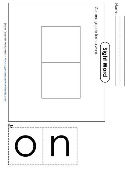 Large Cut-and-Glue: No (Printable PDF Worksheet)