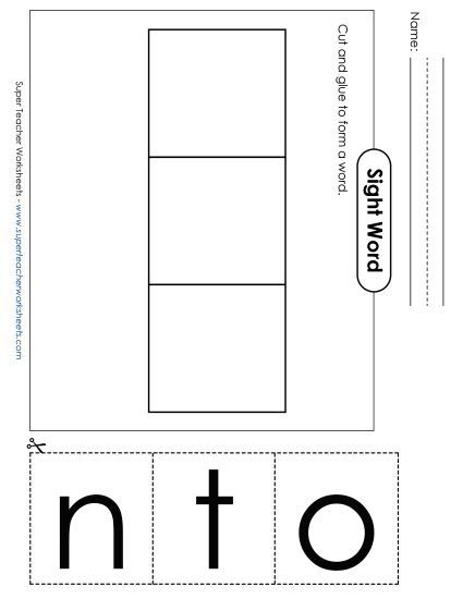 Large Cut-and-Glue: Not (Printable PDF Worksheet)