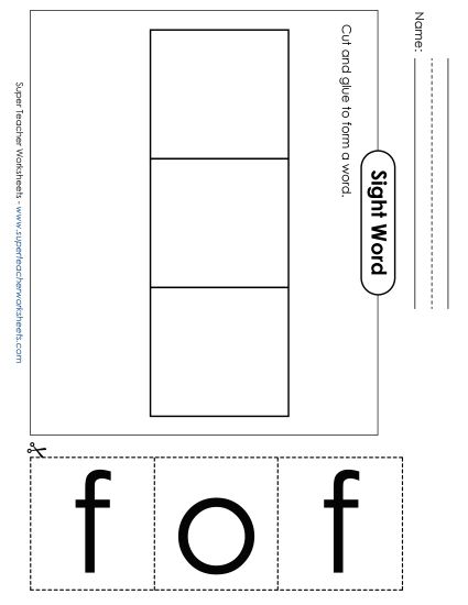 Large Cut-and-Glue: Off (Printable PDF Worksheet)